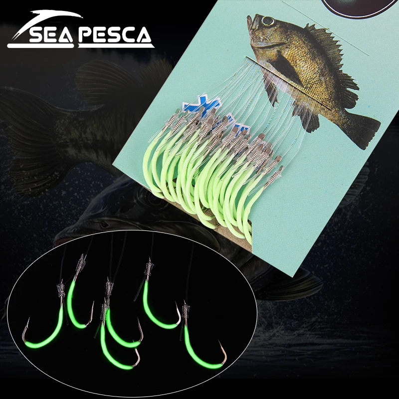 SEAPESCA Высокоуглеродистая сталь светящиеся колючие крючки 30 шт./лот 12 18 # червяк для