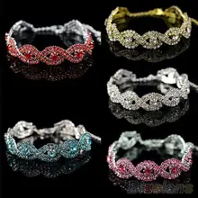 Модные браслеты с австрийскими кристаллами, двойные плетеные Стразы, цепочка на запястье, браслеты для женщин, 1SO1