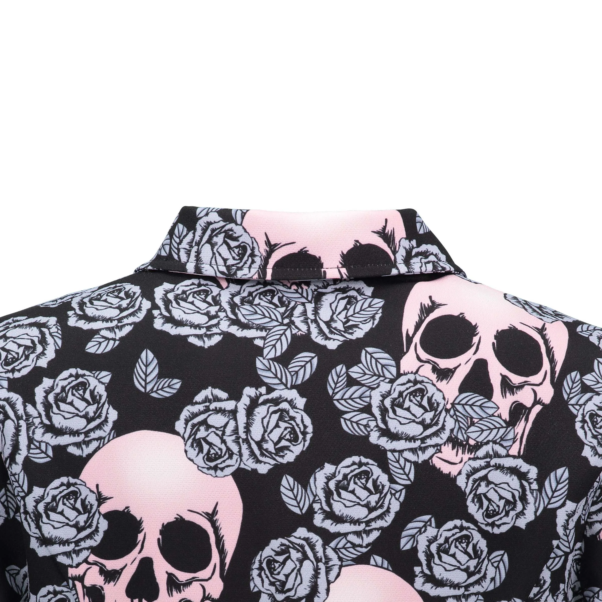 Ideal Gothic skull jacket Women Winter Autumn rose pink elegant Jacket Mid-long Outerwear button plus siz