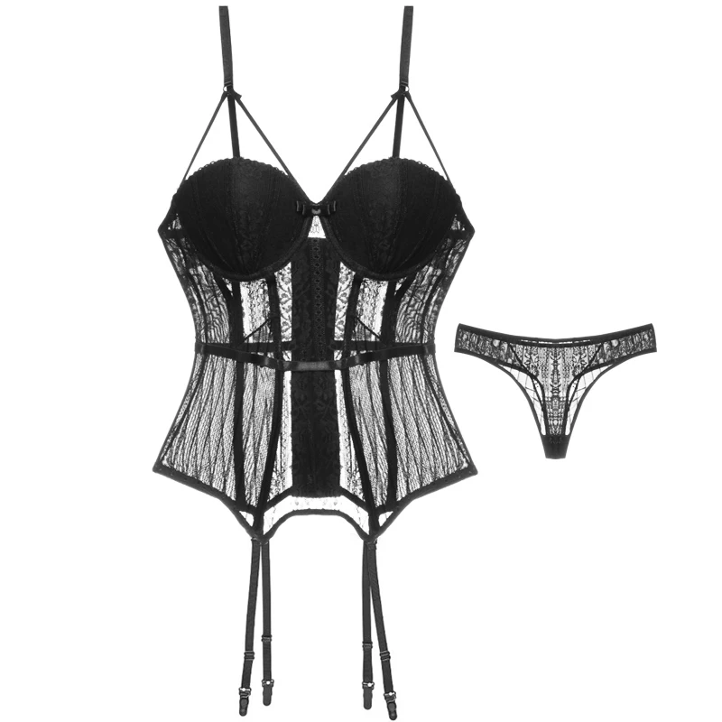 

Erotic Shape Wear Set Body Shaper with G-string Thong Panties Waist Shaper
