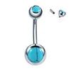 1PC G23 Titanium Crystal Gem Curved Barbell Rings Belly Button Navel Rings Piercings Nombril Ombligo Piercing Charming Jewelry ► Photo 3/6