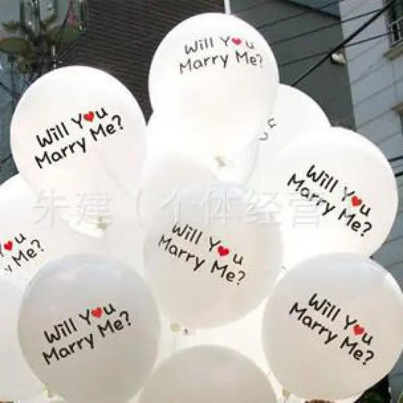 

Propose White Will you Marry Me 12 inches Balloons 100pcs