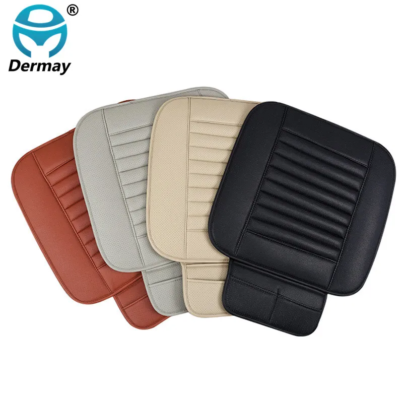 

DERMAY Universal Faux Leather Car Seat Cover Cushion Protector Auto Accessories, Easy Install Buckwheat shell Inside