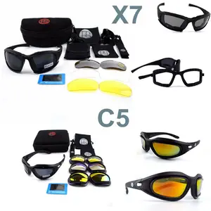 Армии очки солнцезащитные очки Для мужчин Военные очки мужской 4 объектива Комплект для Для мужчин войны Тактическая игра C5 X7 очки Спорт на открытом воздухе Охота - изображение