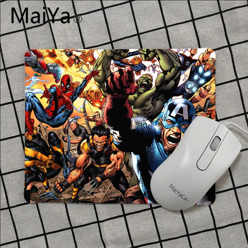 Maiya Высокое качество Marvel Comics superheros коврик для мыши геймерская игра коврики Лидер продаж подставка под руку мышь - Цвет: No Lock Edge25x29cm