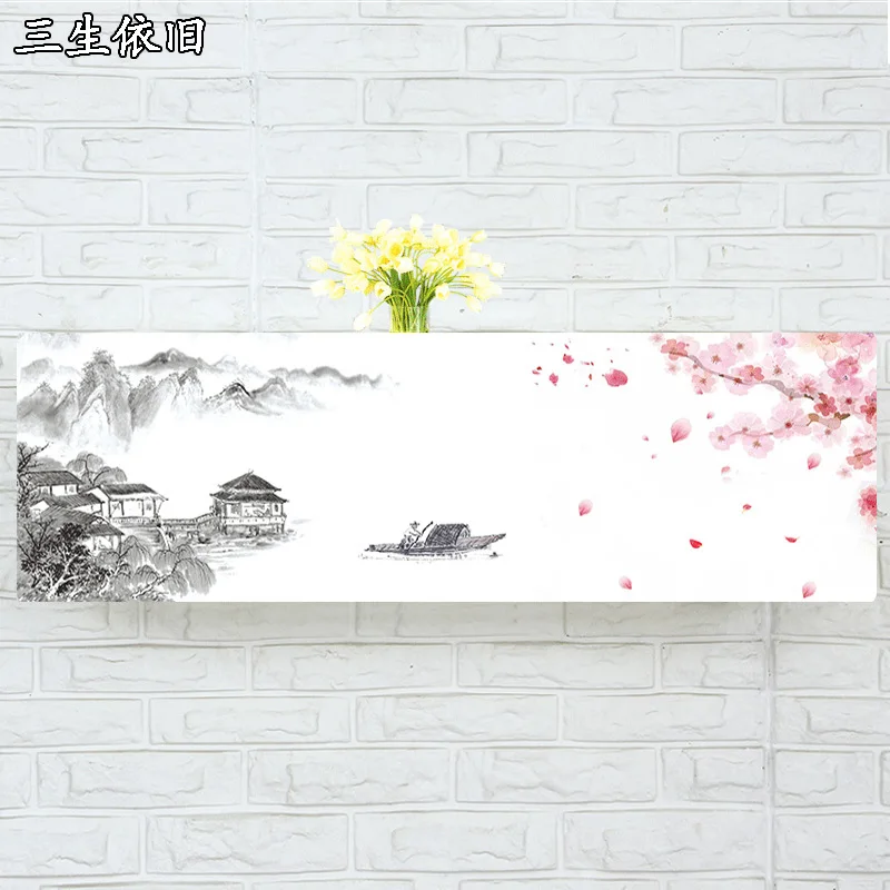 

Indoor Air Conditioner Cover Wall Mounted Decorative Hood Embroidery 74 79 81 83 86 89 95 105 x 30 x 20cm Plum blossom Boat Hill