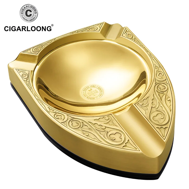 CIGARLOONG металла большой диаметр дым корыто сигары Пепельница CC-CE0002