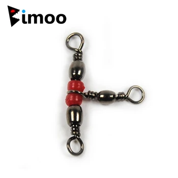 

Bimoo 50PCS Brass 3-Way Rolling Swivels Sea Rock Fishing Tackle Solid Rings Connector 4 Size