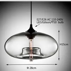 Nordique модерн suspendus Лофт 7 Couleur Verre блеск Pendentif лампе industriel светильники e27/e26 для кухни