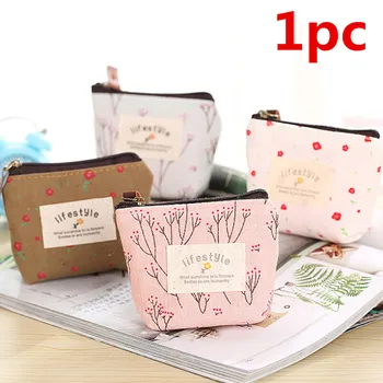 

Floral Style Coin Purse Women Small Wallet Canvas Bags Cute Money Key Holders Pouch Female Purse Zipper Bag For Gilrs 10*9cm
