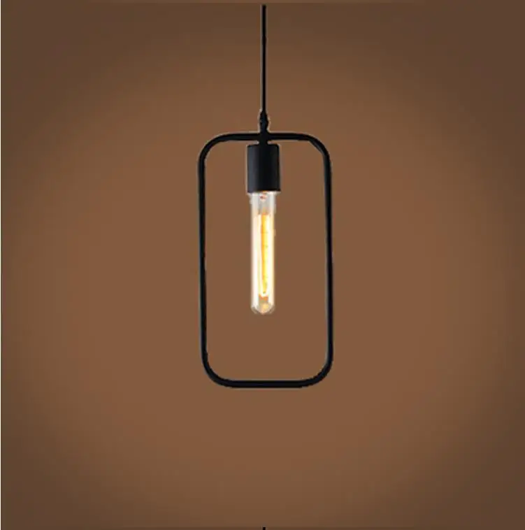 Fashion Nordic Style Simplicity Geometric Iron Light Lamp Shade Chandelier Mental Lampshade Home Decor - Цвет корпуса: Черный