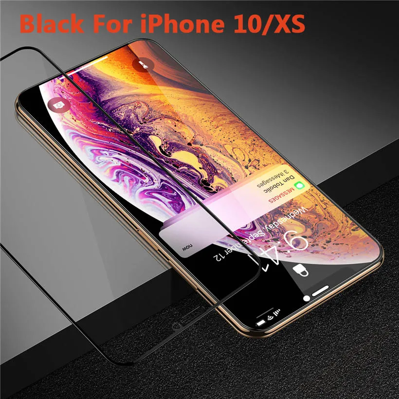 USLION антишпионское закаленное стекло для iPhone X XS XR Xs Max 8 7 6 6S Plus защита экрана полное покрытие защитное стекло - Цвет: Black for X XS