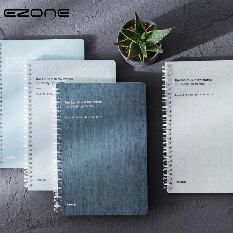 

EZONE Simple Style Coil Notebook Plain Color Spiral Note Book For Organizer Planner Schedule Traveler Diary School Office Supply