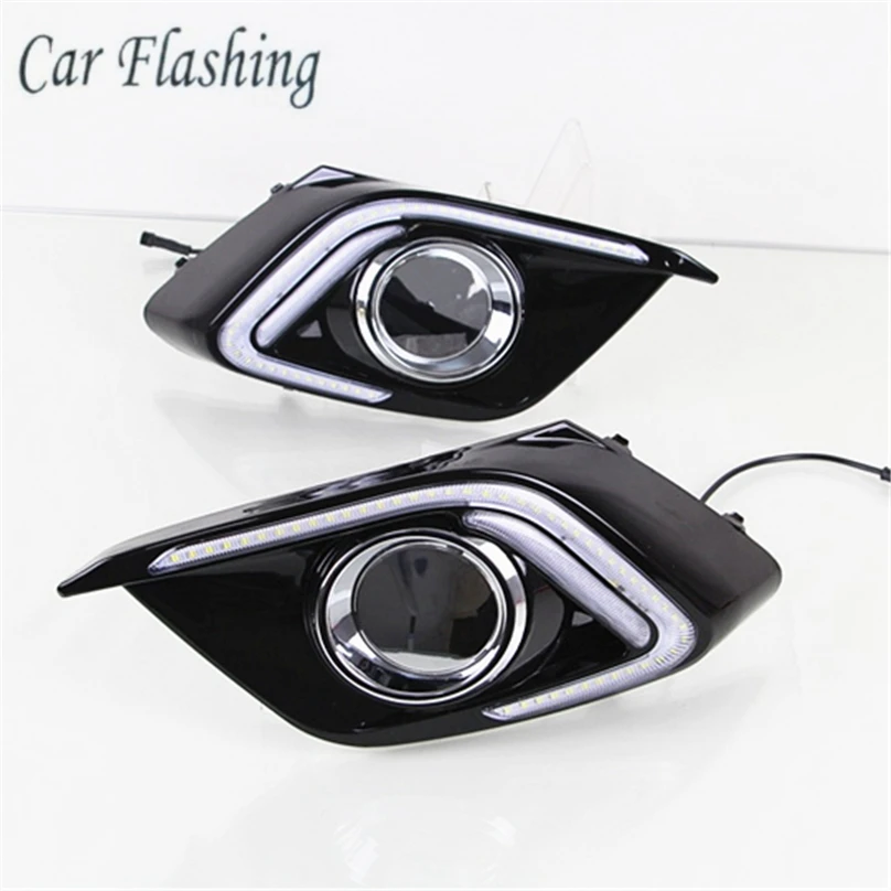 Car Flashing 2pcs For Mazda 3 Mazda3 Axela 2013 2016 LED DRL Daytime Running Light Daylight