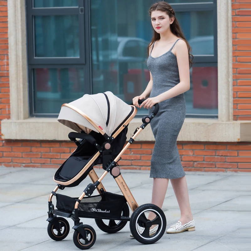 

YIBAOLAI baby stroller 2 in 1 stroller high landscape can sit and fold two-way four-wheel shock absorber winter and winter