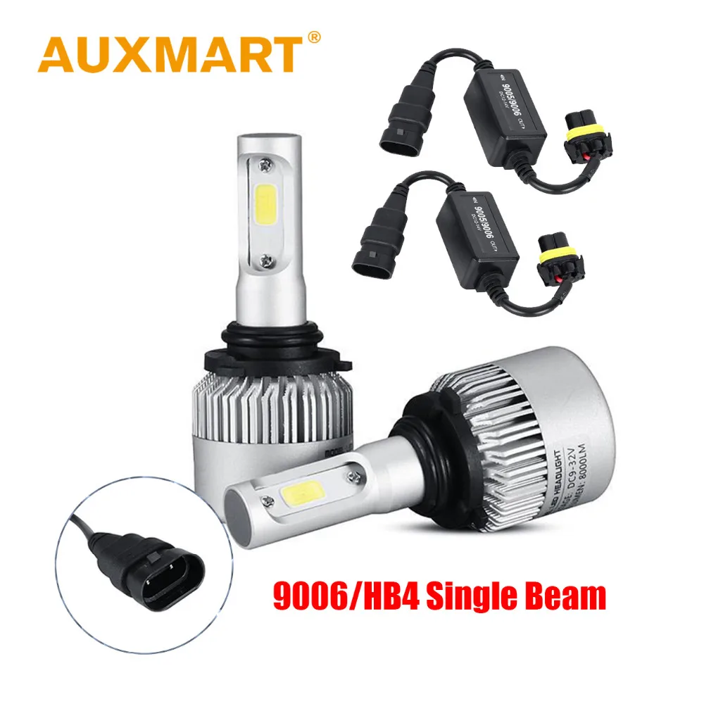 

Auxmart 72W 9006 HB4 Auto COB Car LED Headlight Cree Chips Single Beam Fog Bulb Light 6500K Error Free Canbus For Ford BMW Honda