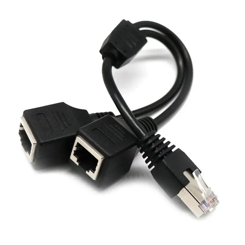 

2018 RJ45 Male To Dual Female LAN 0.3M Splitter Extension Cable Network Lead Extender Extension Cable
