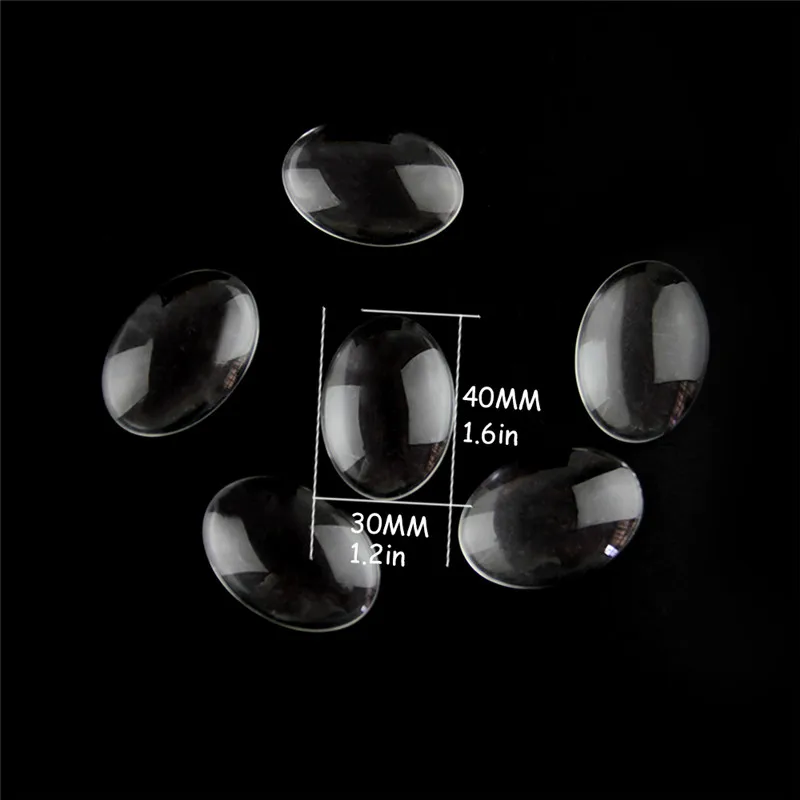10pcs 30mm*40mm Oval Glass Cabochon Cameo Transparent Clear Flat Back Crystal For Diy Jewelry Making Free Shipping | Лампы и освещение