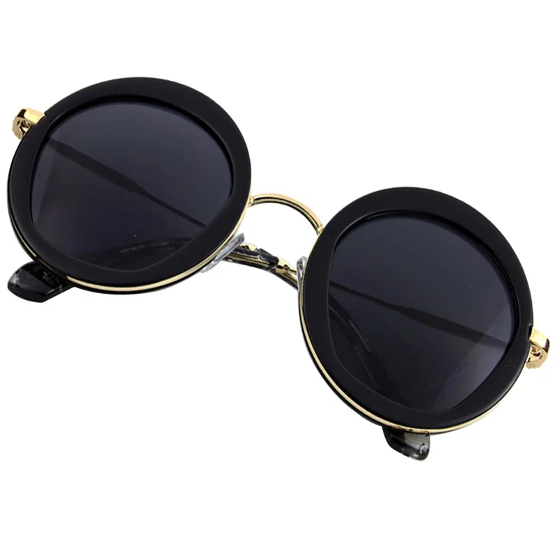 Солнцезащитные очки женские роскошные брендовые модные дизайнерские винтажные Круглые Солнцезащитные очки для дам ретро солнцезащитные очки UV400 - Цвет линз: Grey Lens
