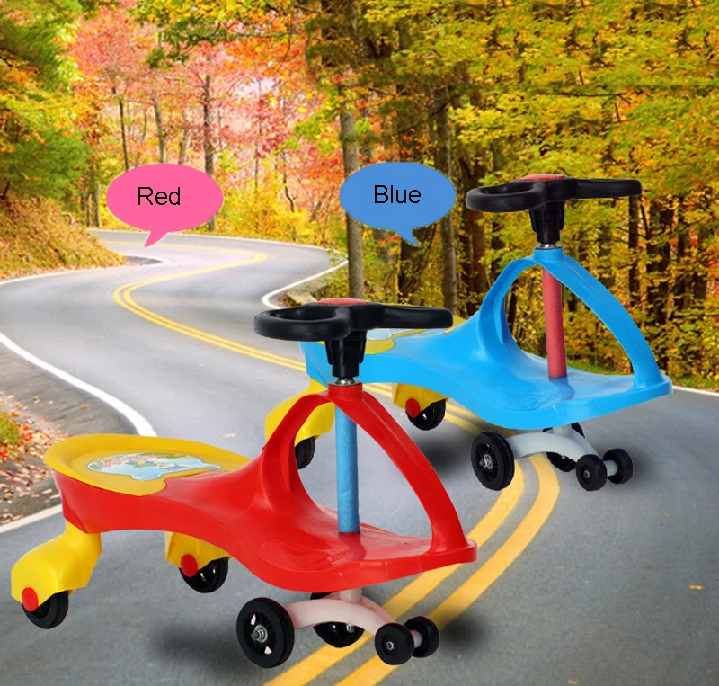 Детские поворотные автомобильные ходунки трехколесные ездовые игрушки портативные без педалей детские три колеса баланс автомобиля