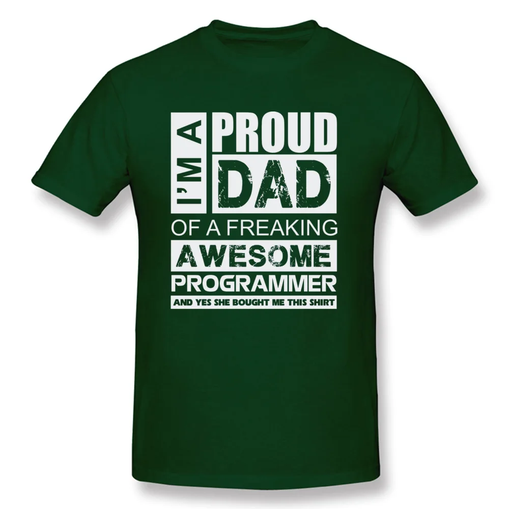  Men Top T-shirts Design Slim Fit Tops Shirt 100% Cotton Crew Neck Short Sleeve Casual T-Shirt Thanksgiving Day Proud Dad of a freaking Awesome Programmer 14 dark