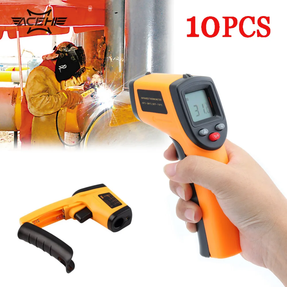 

10PCS GM320 Non-Contact Laser LCD Display IR Infrared Digital Temperature Thermometer For Industry Home Use Free Shipping