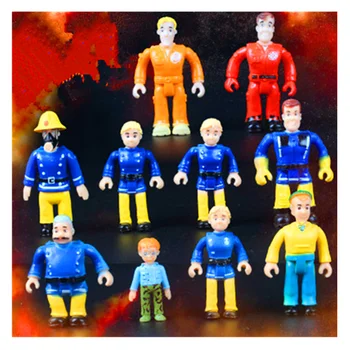 

6.5CM 10 Pcs/set Sam Firemen Action Figure PVC Statue Sam Ver Model Decoration Toy Set Gift H408