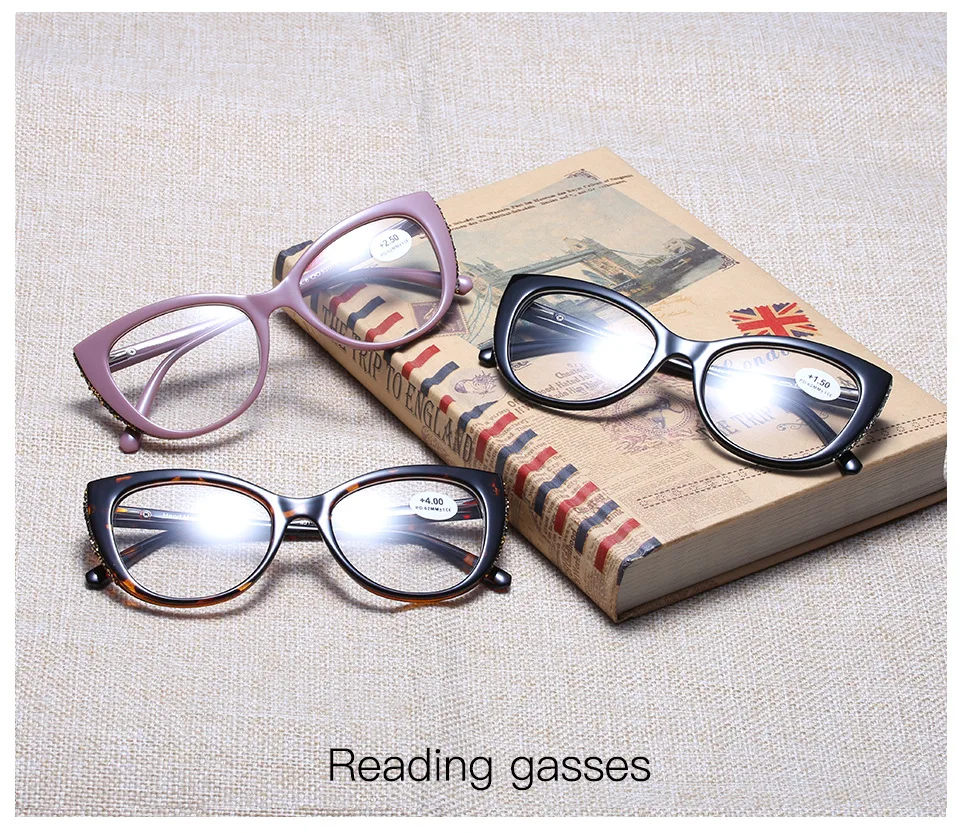 Для женщин элегантные солнцезащитные очки "кошачий глаз" светильник уютная Высокое качество чтения очки при дальнозоркости, 0,5 1,0 1,5 2,0 2,5 3,0 3,5 4,0 диоптрий