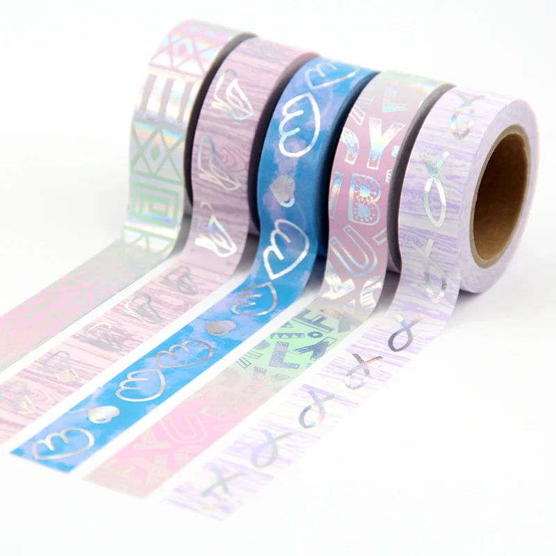

1X Foil Paper Washi Tape Set Japanese Scrapbooking Decorative Tapes Honeycomb For Photo Album Home Decoration