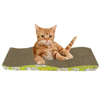 

2019 New Cat Kitten Paper Cardboard Corrugated Scratch Board Pad Scratcher Bed Mat Claws Care cat toys with free catnip