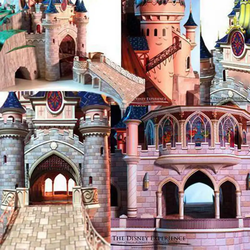 75 см сделай сам Париж Спящая красавица замок бумажная рукоделие 3D модель