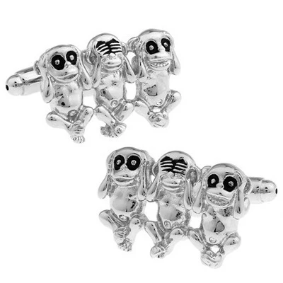 

WN new hot sales three little monkey cufflinks French shirts cufflinks wholesale/retail friends gifts