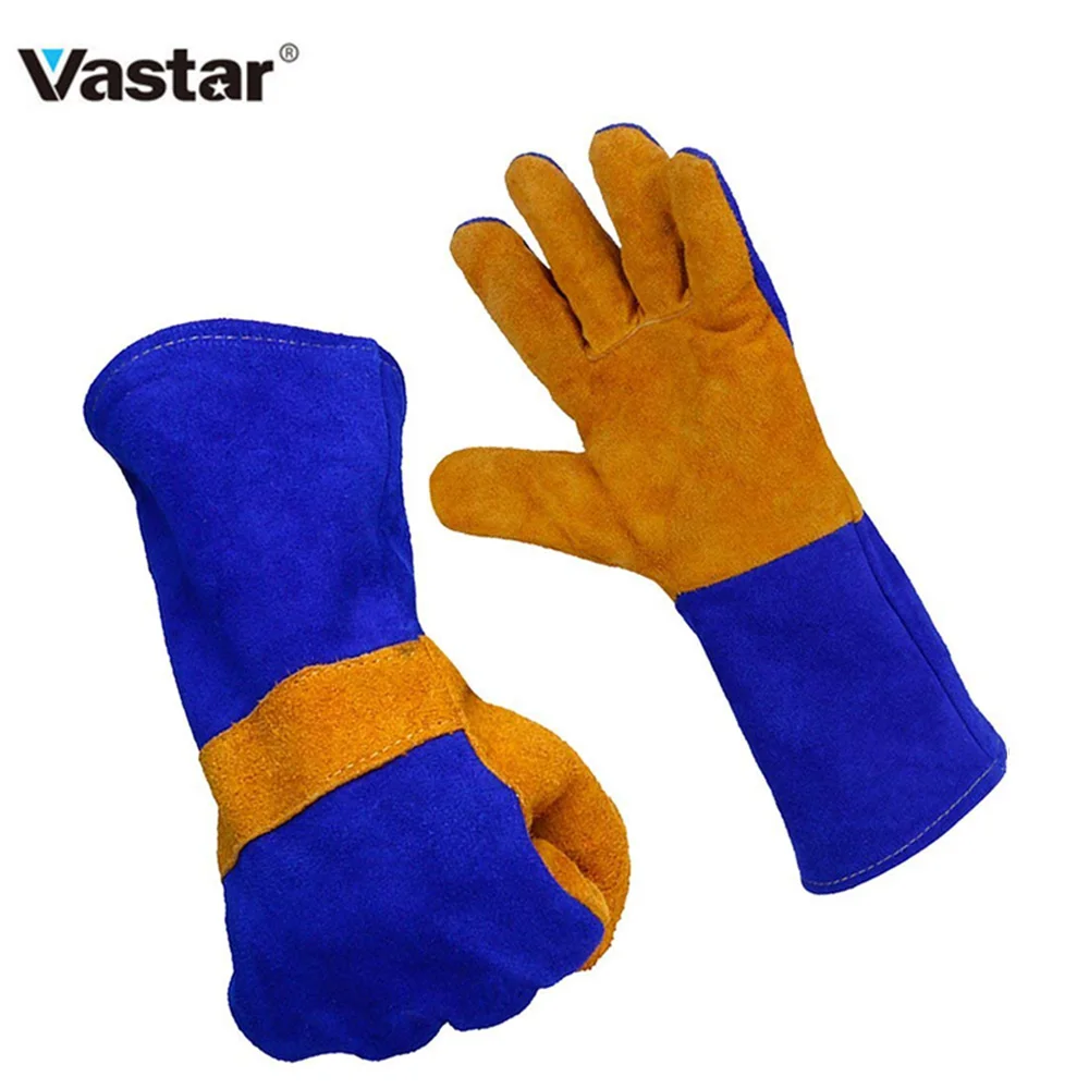 14 Inch Leather Welding Gloves For Tig Welders Mig Fireplace Stove BBQ Gardening