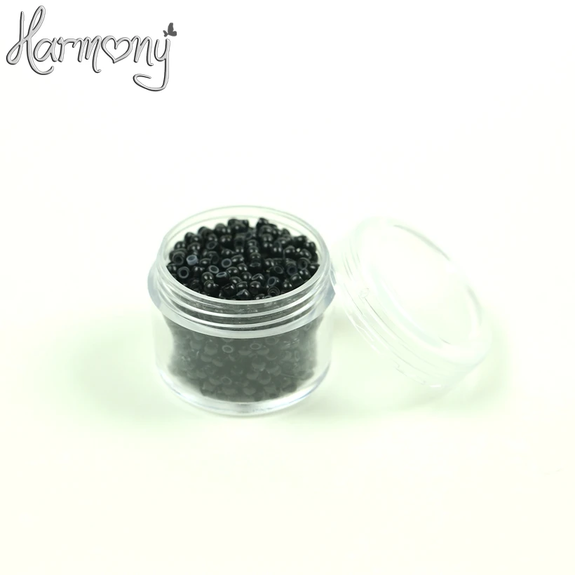 

Free shipping!! (7000pcs 2.9*1.6*2.0 1# black) silicone nano rings, nano rings beads with silicone lined