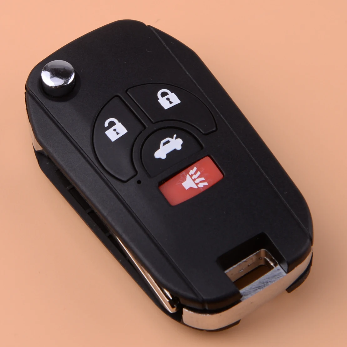 

beler Uncut Blade 4 Buttons Flip Remote Car Key Shell Case Fob fit for Nissan Maxima Altima Sentra Versa
