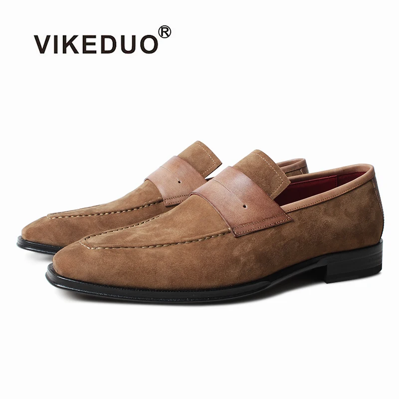 クーポン超特価 Vikeduo ファッション夏スエードローファーの靴男性の本革ハンドメイド正方形靴マンカジュアル駆動結婚式の靴男性 無料配達 Krsemijoias Com Br