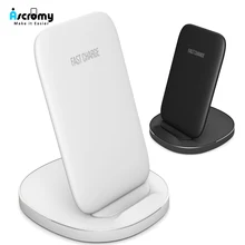 Ascromy подставка Qi Беспроводное зарядное устройство для iPhone X XS Max XR 8 Plus док-станция держатель телефона для samsung Быстрое зарядное устройство индукция