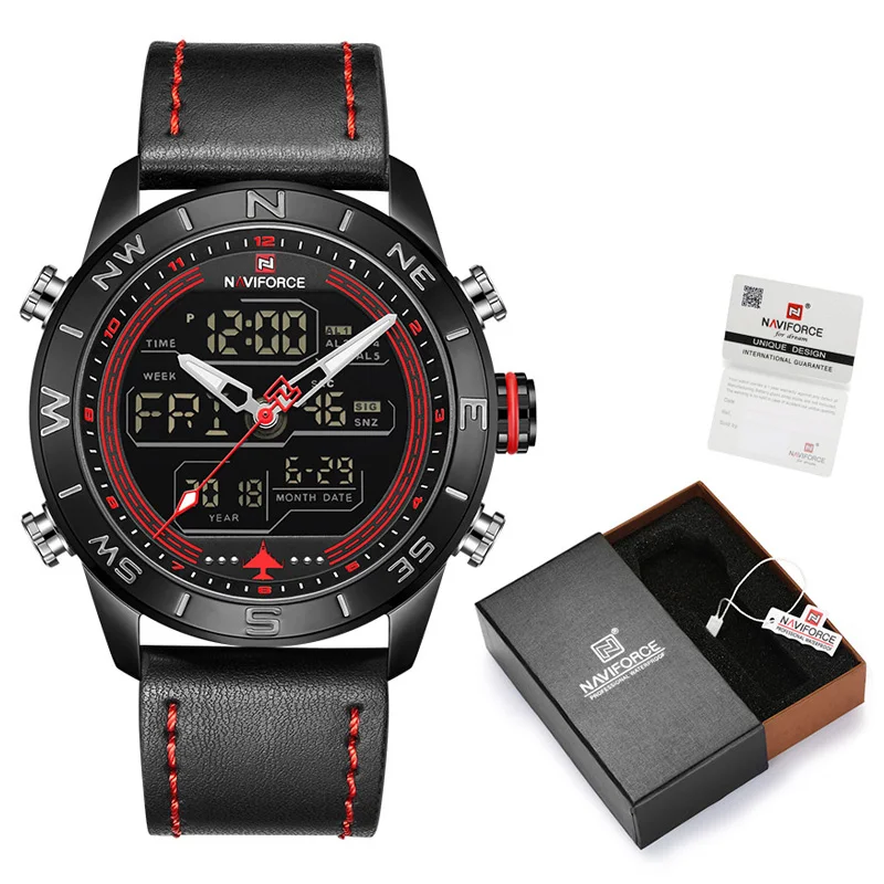 BR-Box-B Мужские часы Топ бренд NAVIFORCE модные спортивные часы мужские водонепроницаемые кварцевые часы военные наручные часы с коробкой набор для продажи - Цвет: BR-Box-B