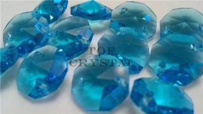 500 шт 14 мм стеклянные Восьмиугольные кристаллы в 1 отверстие/2 отверстия(16 цветов на выбор