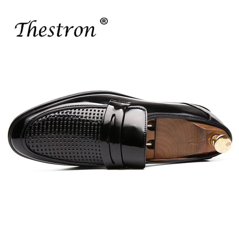 Thestron popular men's casual hollow leather men's shoes black and white men's brand high quality men's shoes style Thestron popular men's casual hollow leather men's shoes black and white men's brand high quality men's shoes style
