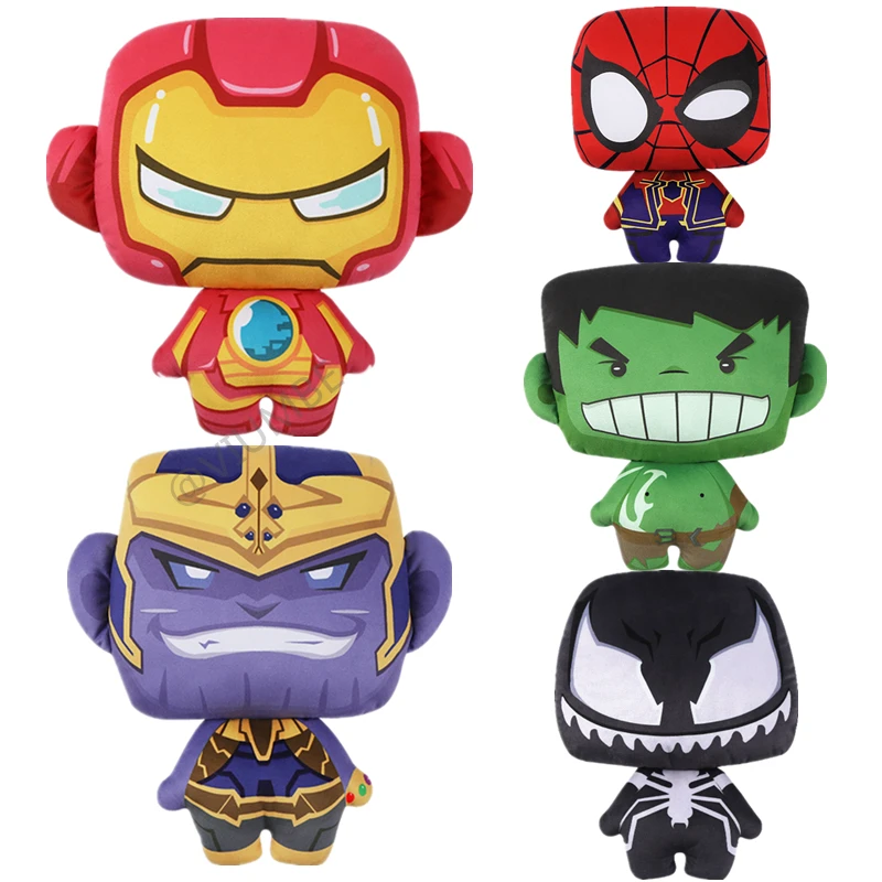 Online Marvel dibujos animados vengadores Thanos Venom lindo 3D suave coche reposacabezas almohadas para el cuello soporte asiento accesorios para almohadas