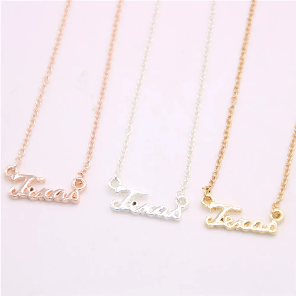 New Style State Name Pendant Necklace Letter Pendant Necklace Designed For Women And Chain Necklaces Aliexpress