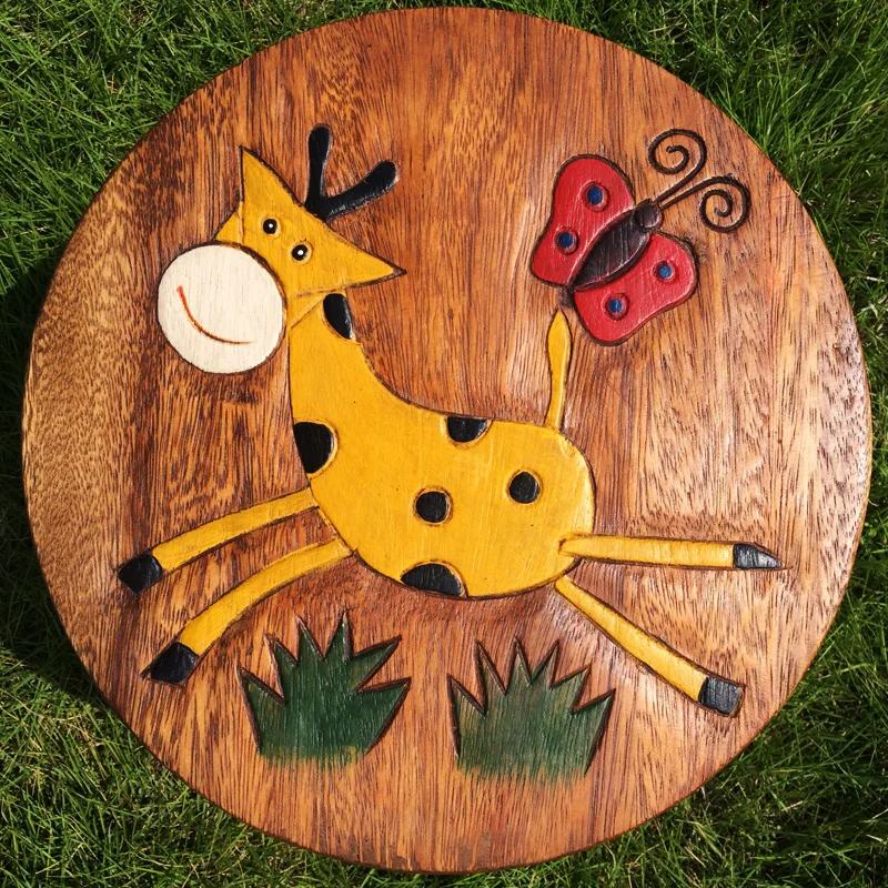 Baby Eating Seat Dining Stool Solid Wood Study Desk Chair Portable Creative Cartoon Children's Room Change Shoes Stool
