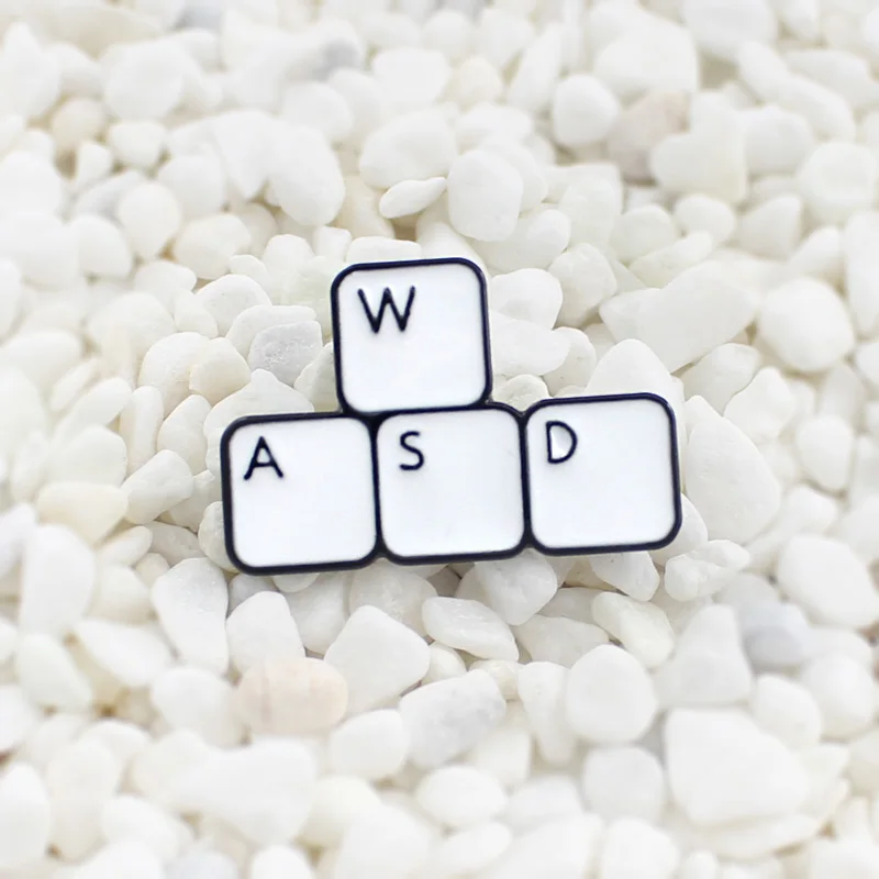 Металлическая брошь WASD для клавиатуры простая персональная компьютерная