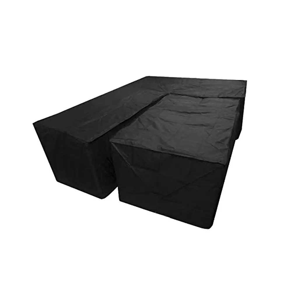 

2Pcs Black Waterproof L-Shape Dust Cover Dustproof Polyester Cube Corner Furniture Sofa Rattan Dust Cover For Outdoor Garden