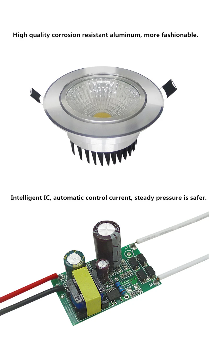 1PCS Dimmable COB Downlight Ceiling Spotlight 5W 7W 9W 12W AC85-265V Ceiling Recessed LED Ceiling Lamp Indoor Lightin