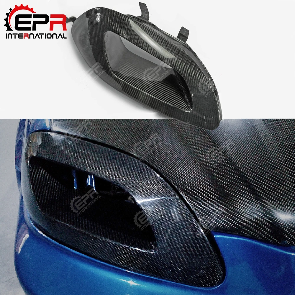 ForHondaCivicEK99698CarbonFiberHeadlightAirDuctRHSGlossy