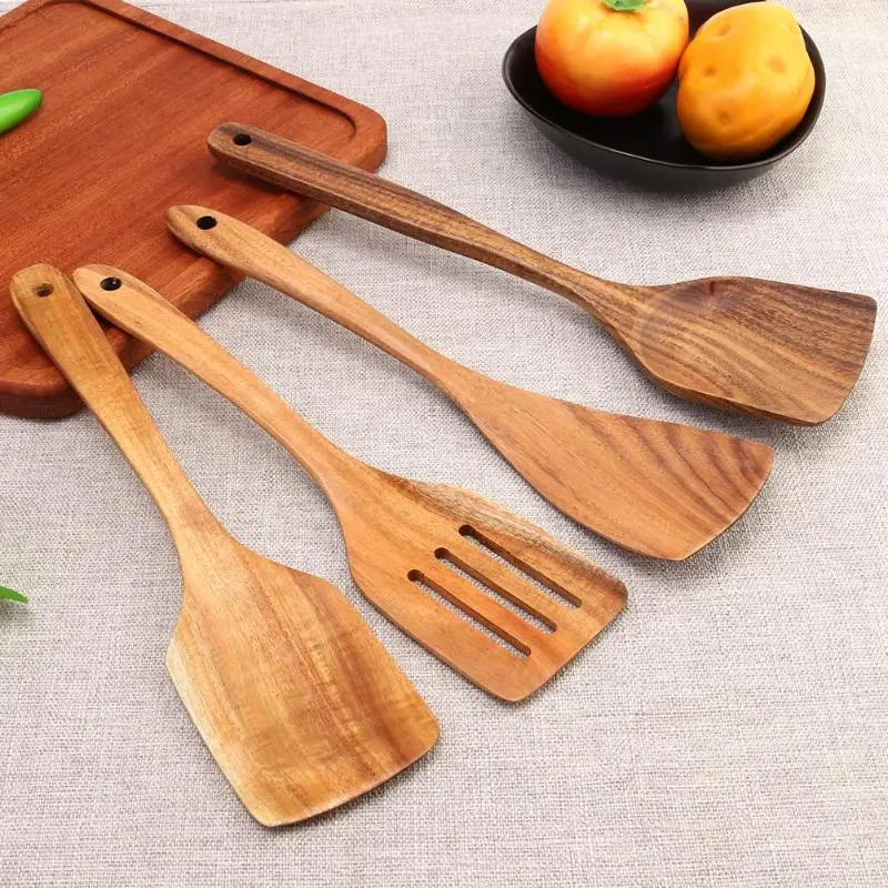 Японская антипригарная деревянная лопатка кухонная лопатка для еды посуда 4 типа лопатка для еды посуда Полезная кухонная посуда