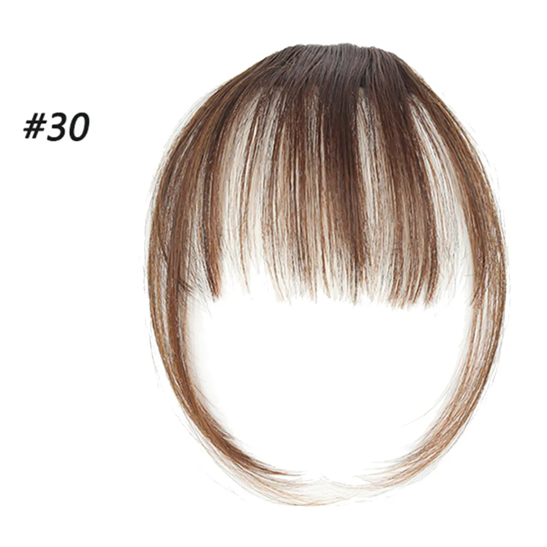 High Temperature Fiber Thin Air Fringe Bangs False Fake Hair Extension Clip on Front Hairpiece Fake Hair Fringes For Women