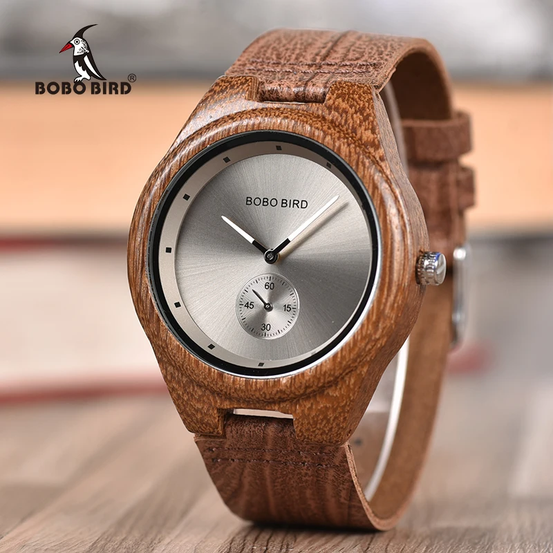 BOBO BIRD Wood Watches Leather Band Wristwatch New Designer Fashion for Men and Women Timepieces in Gift Box C-Q24